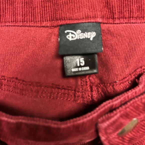Disney • Size 15 • Red Velvet Jeans W/ Mickey Mouse Embroidery & Patches - Picture 8 of 13